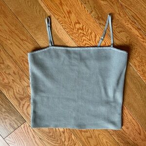 Aritzia Tank Top xl Grey ribbed knit Babaton